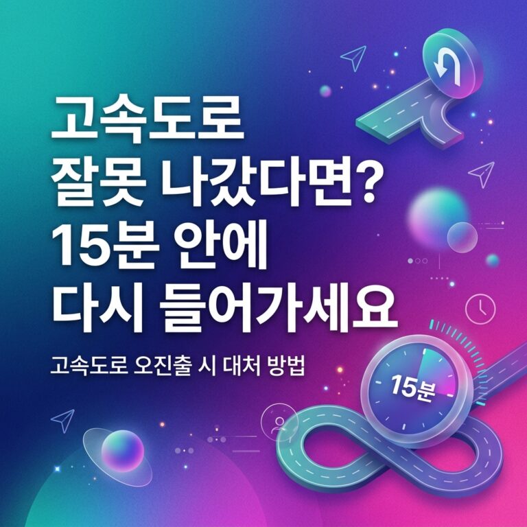ai thumbnail gradient 고속도로 잘못 나갔다면 15분 안에 다시 들어가세요 1790692717