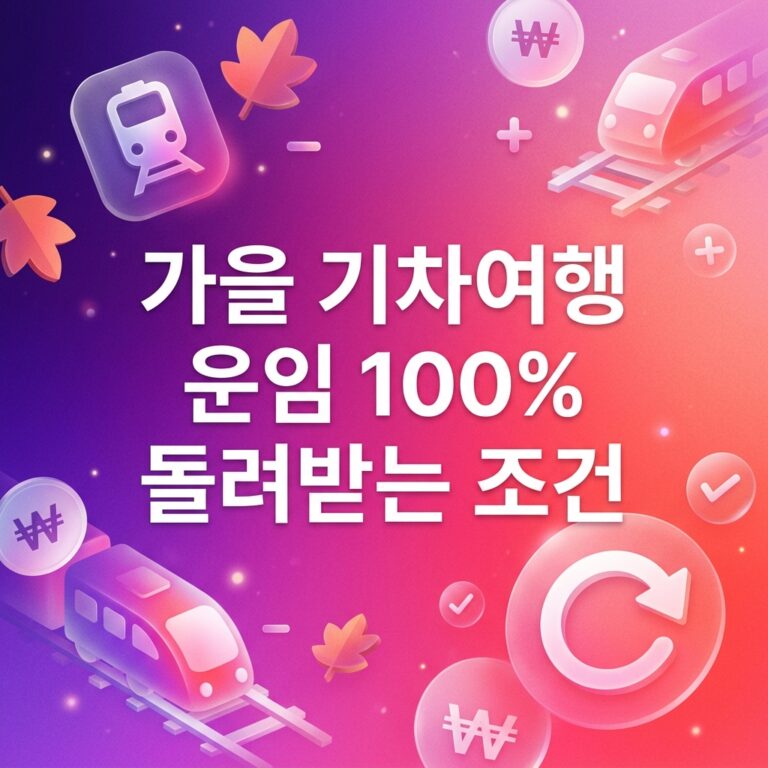 ai thumbnail gradient 가을 기차여행 운임 100 돌려받는 조건 1792145005